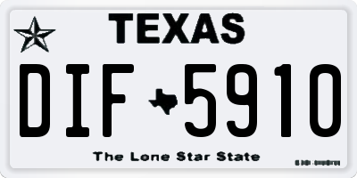 TX license plate DIF5910