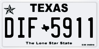 TX license plate DIF5911