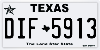 TX license plate DIF5913