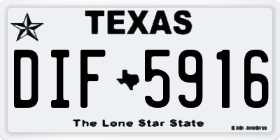TX license plate DIF5916