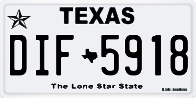 TX license plate DIF5918