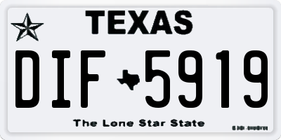 TX license plate DIF5919