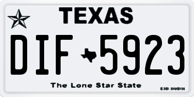 TX license plate DIF5923