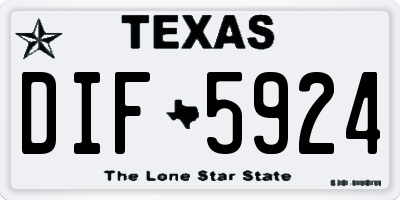 TX license plate DIF5924