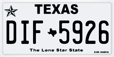 TX license plate DIF5926