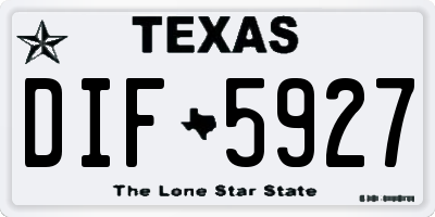 TX license plate DIF5927