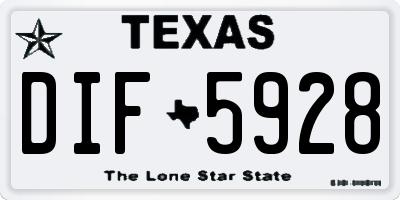 TX license plate DIF5928