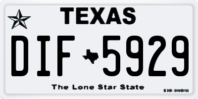 TX license plate DIF5929
