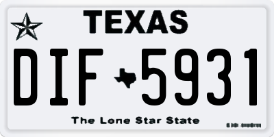 TX license plate DIF5931