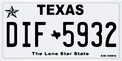 TX license plate DIF5932