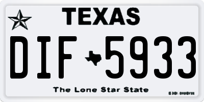 TX license plate DIF5933