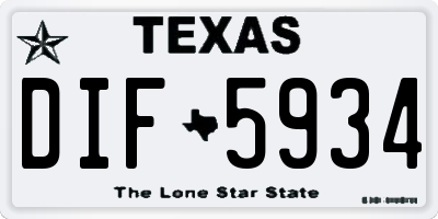 TX license plate DIF5934