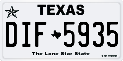 TX license plate DIF5935