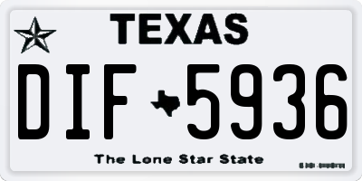 TX license plate DIF5936