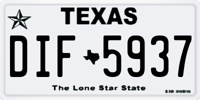 TX license plate DIF5937