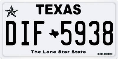 TX license plate DIF5938
