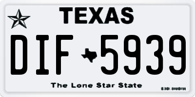 TX license plate DIF5939