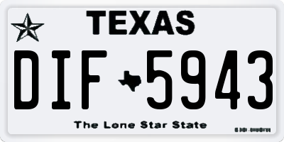 TX license plate DIF5943