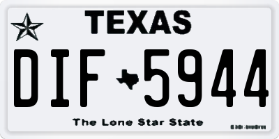 TX license plate DIF5944