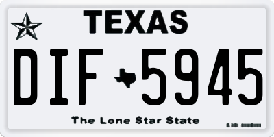 TX license plate DIF5945