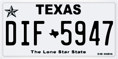 TX license plate DIF5947