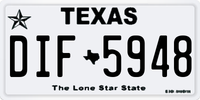 TX license plate DIF5948