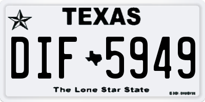 TX license plate DIF5949