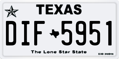 TX license plate DIF5951