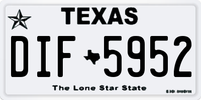 TX license plate DIF5952