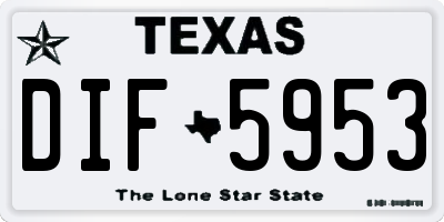 TX license plate DIF5953