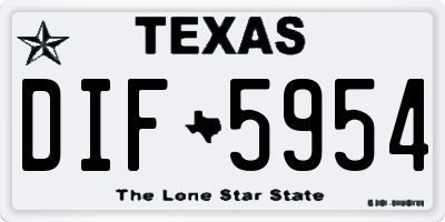 TX license plate DIF5954