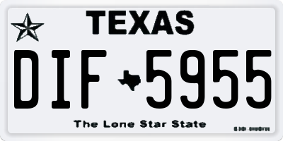 TX license plate DIF5955