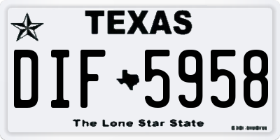 TX license plate DIF5958