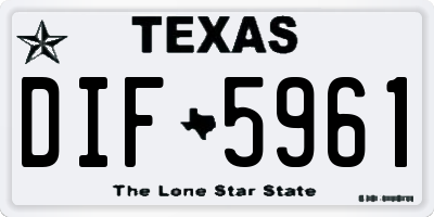 TX license plate DIF5961