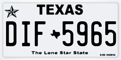 TX license plate DIF5965
