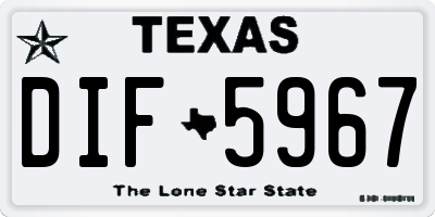 TX license plate DIF5967