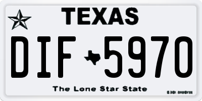 TX license plate DIF5970