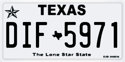 TX license plate DIF5971