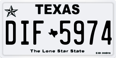 TX license plate DIF5974