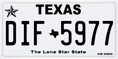 TX license plate DIF5977