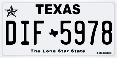 TX license plate DIF5978