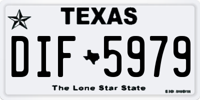 TX license plate DIF5979