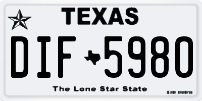 TX license plate DIF5980