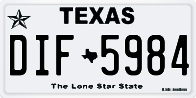 TX license plate DIF5984