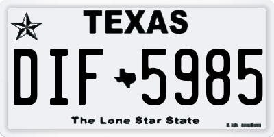 TX license plate DIF5985