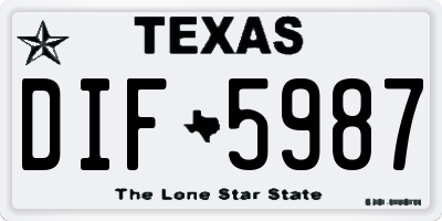 TX license plate DIF5987