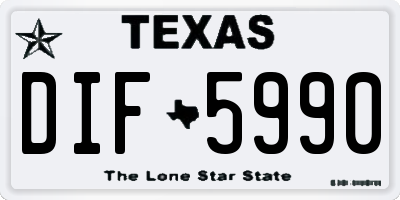 TX license plate DIF5990