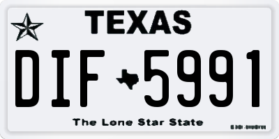 TX license plate DIF5991