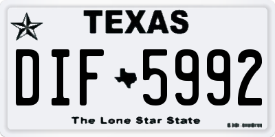 TX license plate DIF5992