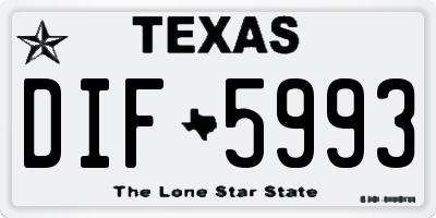 TX license plate DIF5993